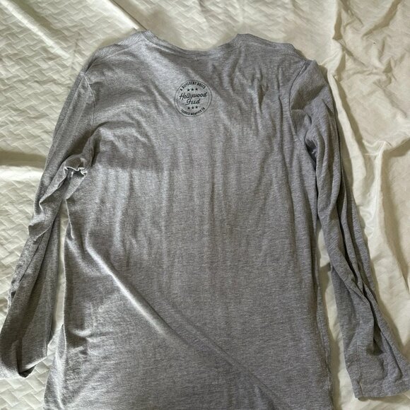 Men’s Large Coffee And Canine Long Sleeve Gray Shirt funny - Picture 2 of 2